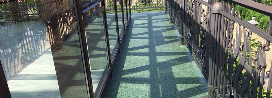 Waterproof polymer floors for terraces & bridges