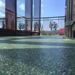 Waterproofing and laying of the polymer floor on the terrace above the dwelling